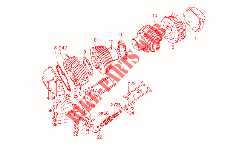 Testa cilindro per MOTO GUZZI T3 e Derivati Calif./T4/Pol./CC/PA 1979