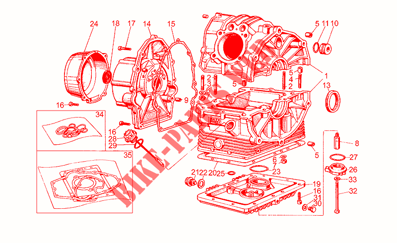 Carter motore per MOTO GUZZI V 35 Acc. Elettronica 1977